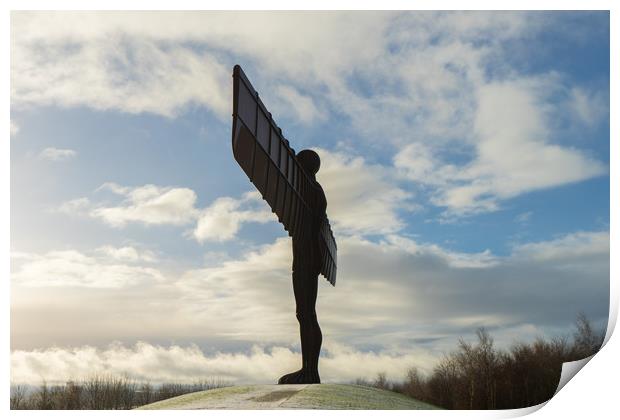 Angel of the North in the snow  Print by David Graham