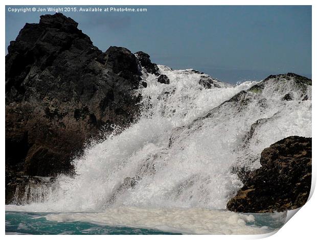  Rough Sea near St Ives Print by WrightAngle Photography