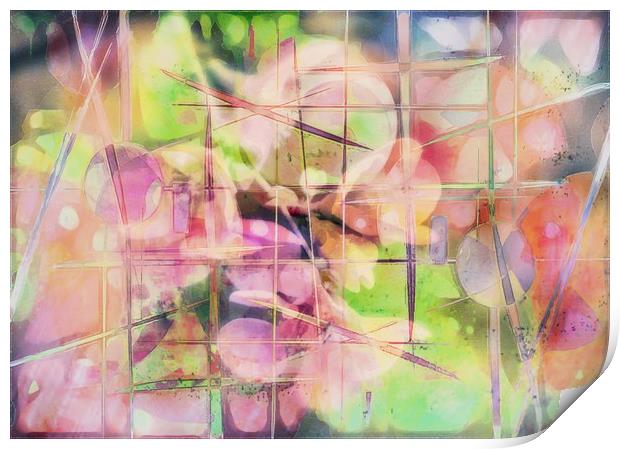 Digital Flowered Art Print by Sarah Ball