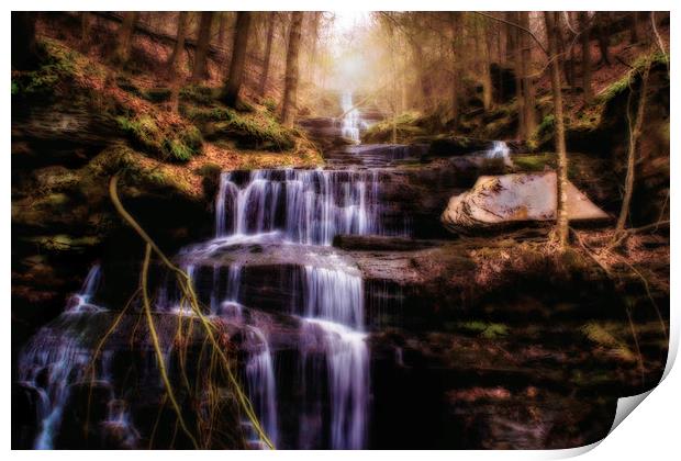 Dreamy Mysterious Waterfall Print by Sarah Ball