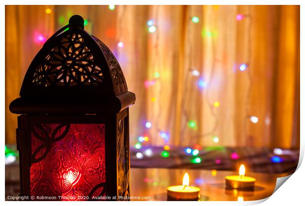 Ramadan lantern and lights Print by Robinson Thomas