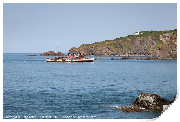 Paddle Steamer Waverley approaches Ilfracombe Print by Daryl Peter Hutchinson