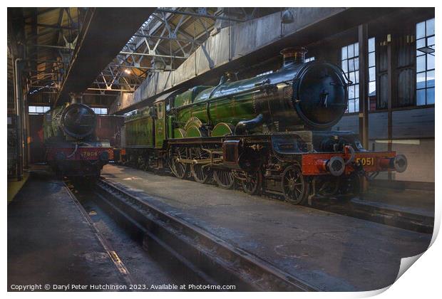 Steam locomotive at rest in the shed Print by Daryl Peter Hutchinson