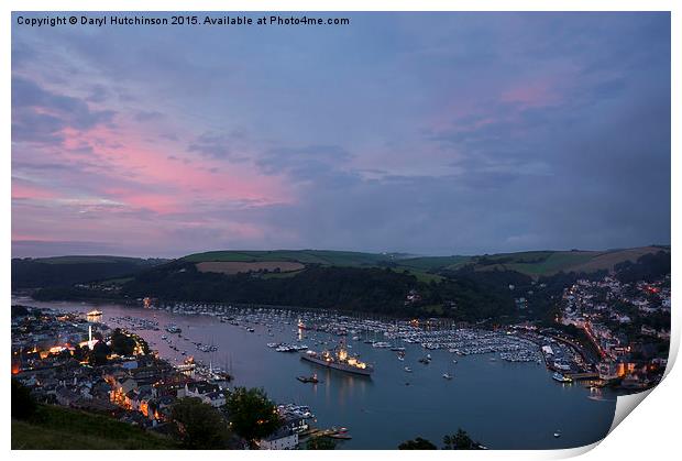 Dusk over the River Dart Print by Daryl Peter Hutchinson