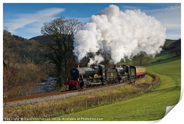 Two Manor Class steam locomotives Llangollen  Print by Daryl Peter Hutchinson