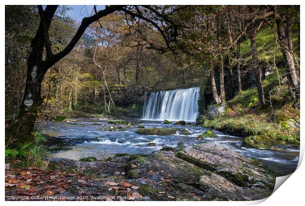 An autumn waterfall Print by Daryl Peter Hutchinson