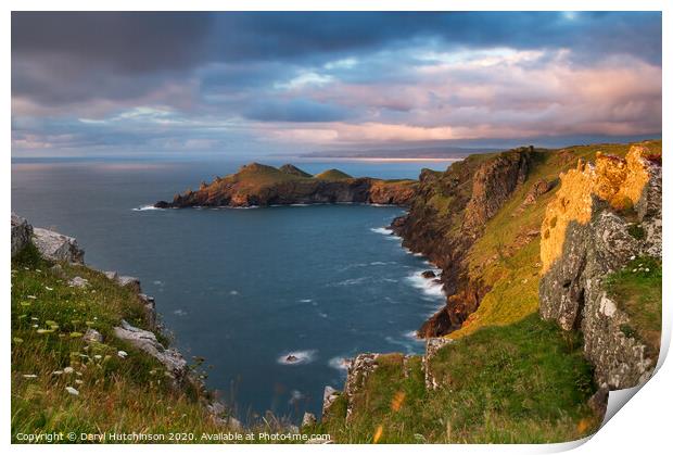 A glimpse of sun over The Rumps Print by Daryl Peter Hutchinson