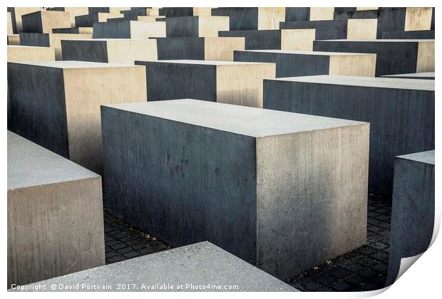 Holocaust Memorial, Berlin Print by David Portwain