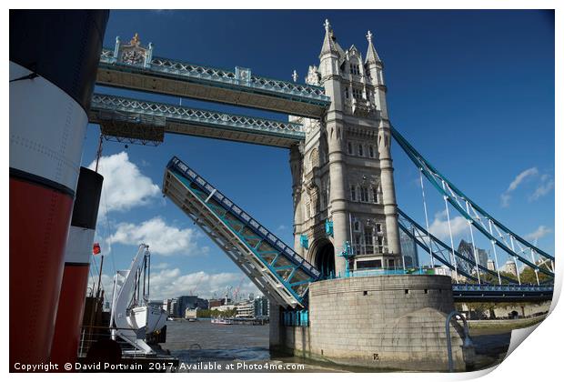Tower bridge opens for the Waverley Print by David Portwain
