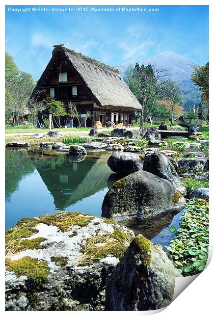  Traditional house, Shirakawa-go, Japan Print by Peter Schneiter