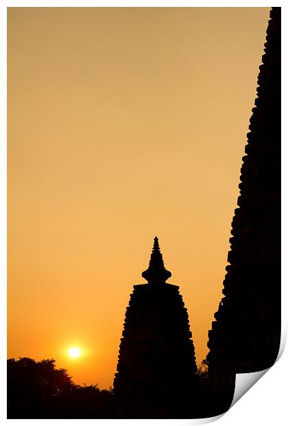  Mahabodhi_Temple, India Print by Julian Bound