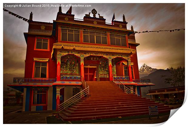  Pemba Monastary, Pokhara, Nepal Print by Julian Bound