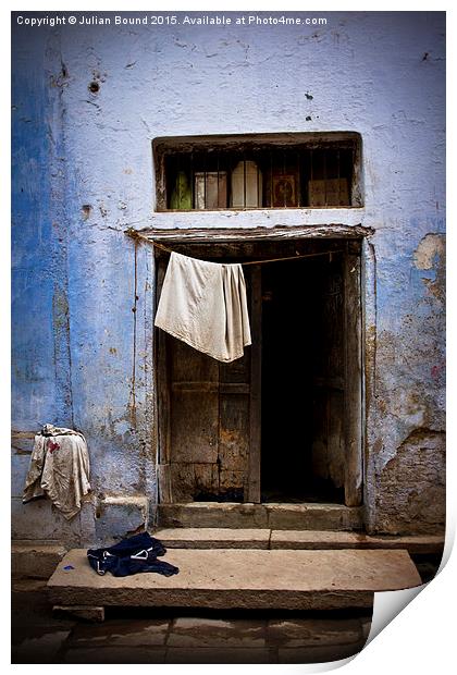 The Streets of Old Town Varanasi, Varanasi, India Print by Julian Bound