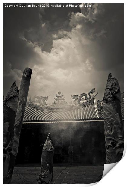 Chinese Vihara Gunung Timur, Medan, Indonesia Print by Julian Bound