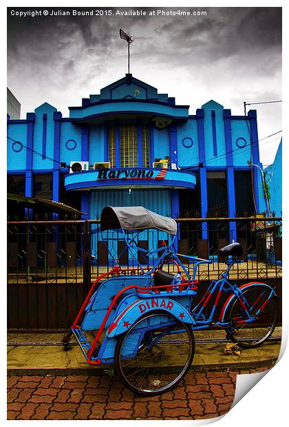 Rickshaw of Malang, Indonesia Print by Julian Bound