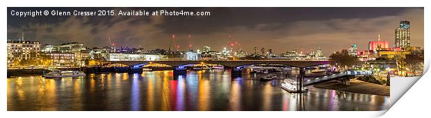  Waterloo Bridge Print by Glenn Cresser