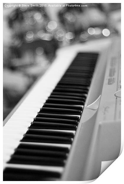 Keyboard and Drums B&W Print by Steve Smith