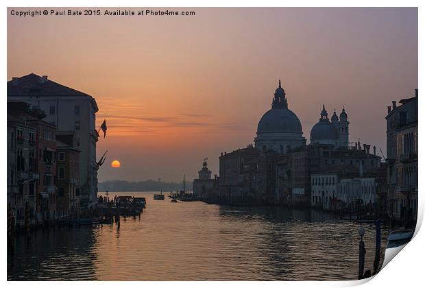  Venetian Sunrise Print by Paul Bate