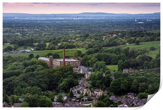 Bollington and Manchester Print by Phil Sproson