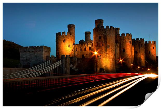  Conwy Castle by Night Print by Phil Sproson