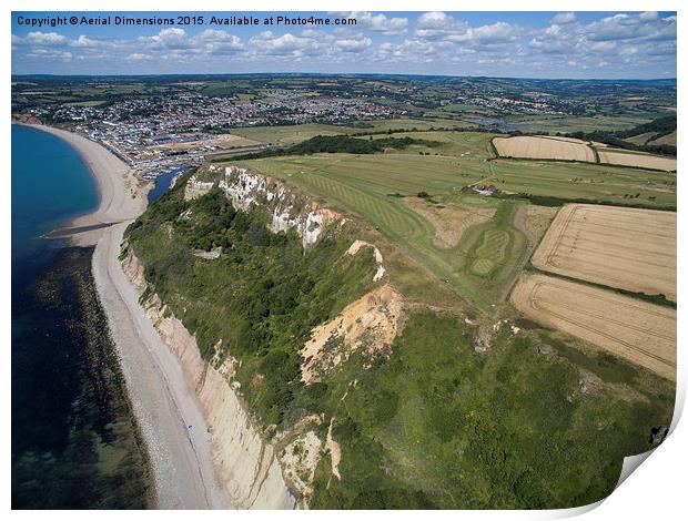   Seaton and Axmouth golf course Print by Aerial Dimensions
