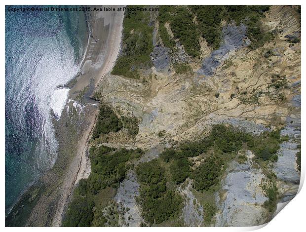  Charmouth cliff fall Print by Aerial Dimensions