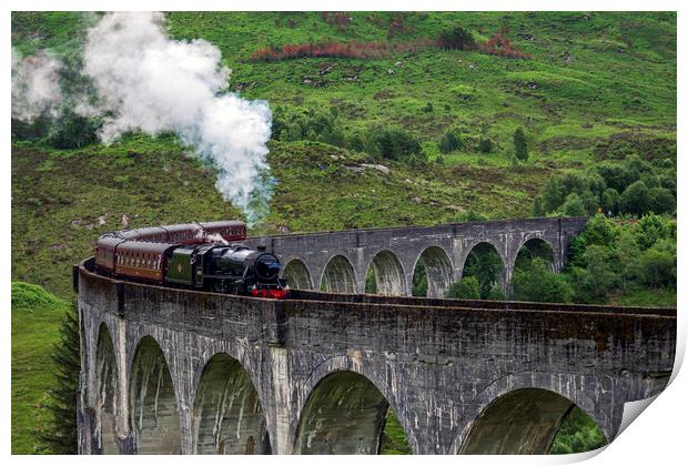 Glenfinnan Viaduct And The Jacobite Express Print by Rich Fotografi 