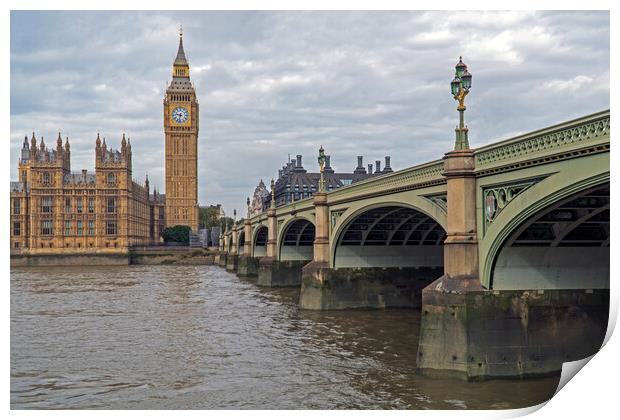 Westminster Bridge, Big Ben and the Houses of Parliament. Print by Rich Fotografi 