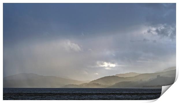 Rain moving over the Argyll Hills Print by Rich Fotografi 
