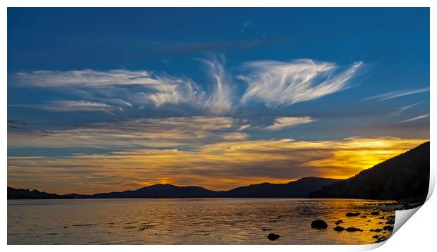 Sunset on Loch Fyne Print by Rich Fotografi 