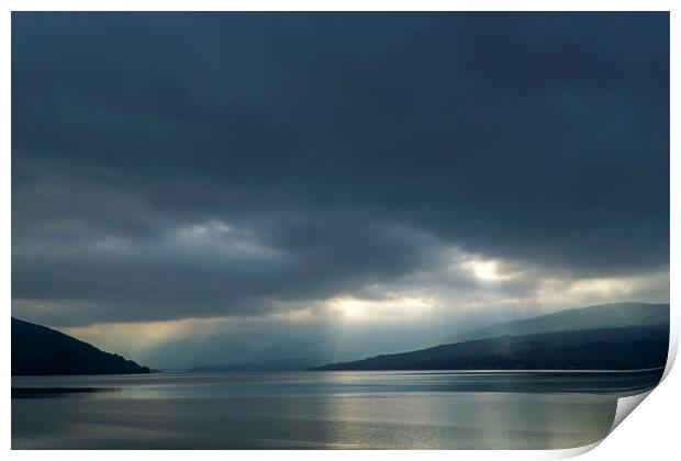 Sun Rays on Loch Fyne Print by Rich Fotografi 