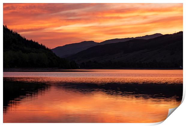 Sunrise on Loch Shira, Inveraray. Print by Rich Fotografi 