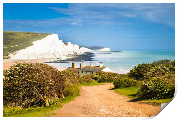 View of the Seven Sisters. Print by Bill Allsopp