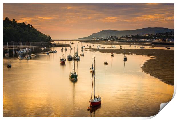 The Conwy estuary at sunset. Print by Bill Allsopp