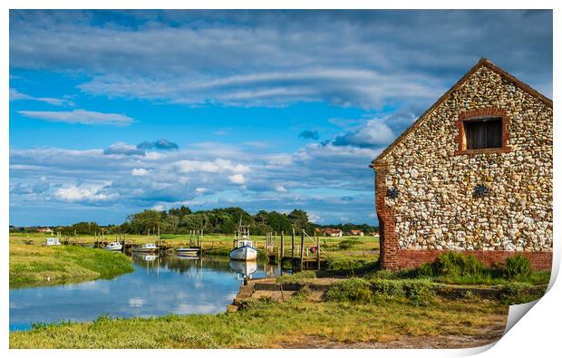 The coal barn and creek. Print by Bill Allsopp