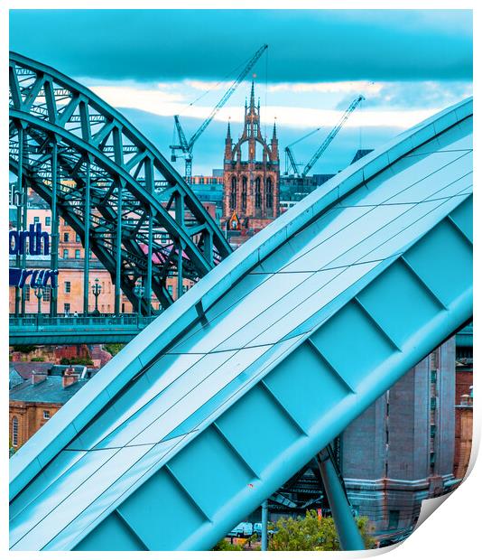 The shapes of Tyne and Wear Print by Bill Allsopp