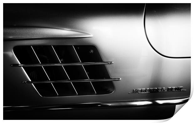 300 SL details. Print by Bill Allsopp