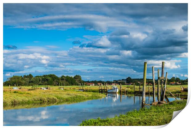 High tide at Thornham. Print by Bill Allsopp