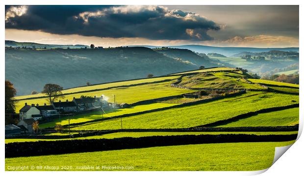 Peak District cottages. Print by Bill Allsopp