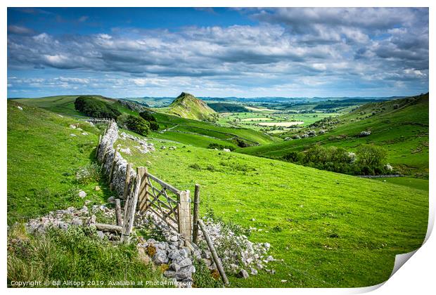 View to Chrome Hill. Print by Bill Allsopp