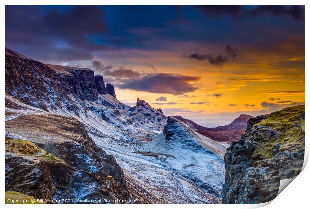 Snow on the Quiraing. Print by Bill Allsopp