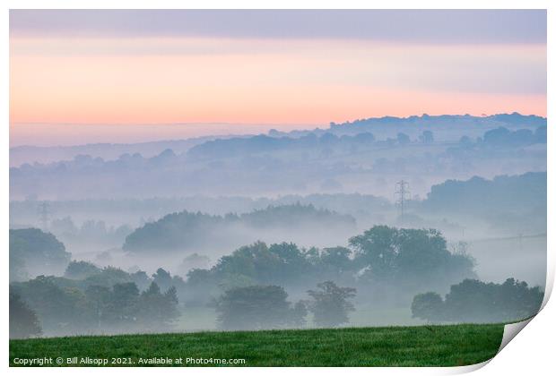 Mist in the valley. Print by Bill Allsopp