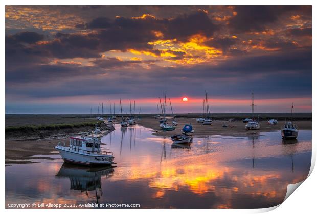 Sunrise at Wells-next-the-Sea. Print by Bill Allsopp