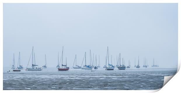 Misty moorings #3 Print by Bill Allsopp