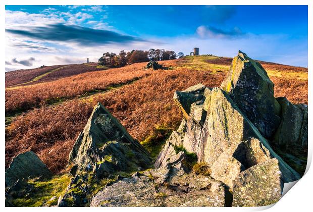 Rocky outcrops. Print by Bill Allsopp