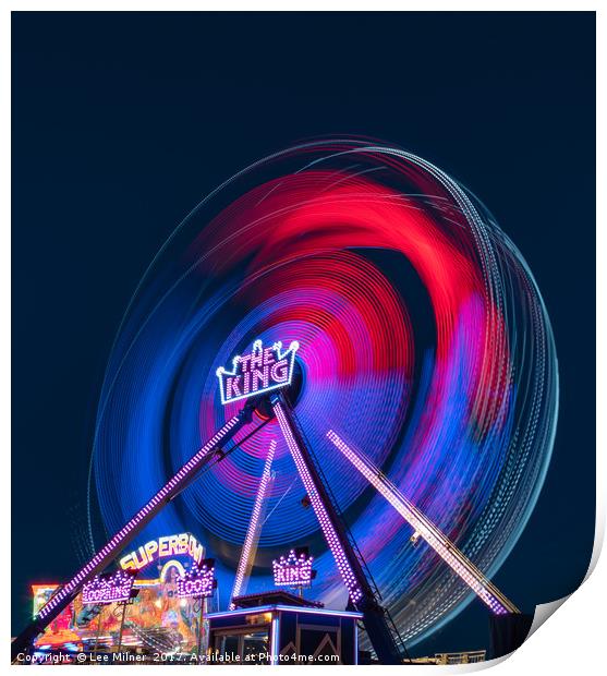 The King funfair ride Print by Lee Milner