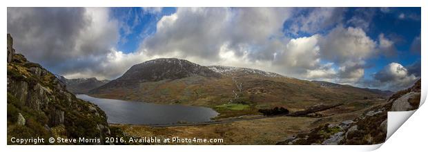 Ogwen Valley Panorama Print by Steve Morris