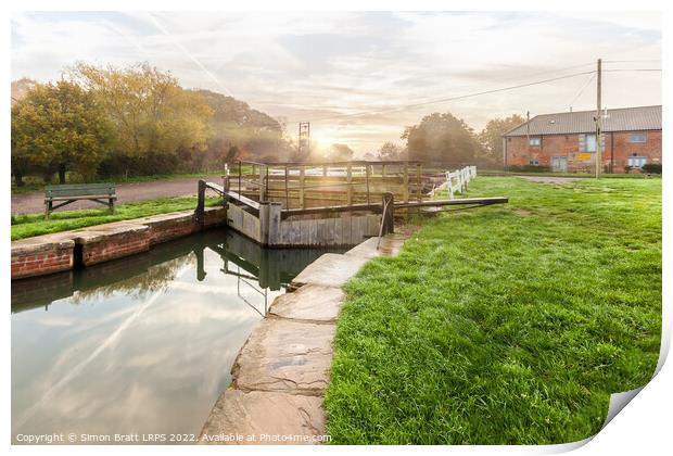Dilham Canal and Lock in North Walsham Norfolk Print by Simon Bratt LRPS