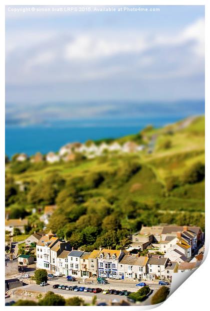 Toy town view over Portland UK Print by Simon Bratt LRPS