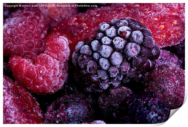 Frozen summer fruits macro Print by Simon Bratt LRPS